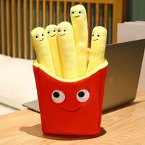 Creative Simulation Cartoon Burger Pillow Plush Toy Doll French Fries Pillow Toy Photography Prop Sofa Pillow 30cm yellow