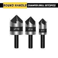 3PCS Countersink Drill Bit Hss Hex Chamfer Five Pears Hexagonal 90 Degrees Boring Drill Shank Carbon Steel Woodworking Tools Set