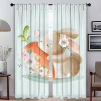 Cute Animals Shades Kitchen Curtains 2 Pieces Home Interior Curtains for Camera Blackout Curtain Tulle for Bedroom Partition W50xH70cmx2pcs-CL
