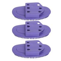 3pcs Silicone Body Scrubber Improve Circulation Reduce Fatigue Gentle Body Massage Brush blue