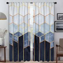 Geometric Anti-mosquito Curtains 2 Pieces Shades Home Interior Curtains for Camera Tulle for Bedroom Partition Window Curtain W50xH70cmx2pcs-CL