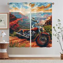 Window Blinds Vintage Locomotive Chiffon Curtain for Children's Room Kitchen Curtains Offers Bedroom Curtains 2 Pieces Blackout W50xH70cmx2pcs-CL