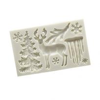 Christmas Tree Reindeer Silicone Mold Fondant Cake Sugarcraft Decorating Tool ARI