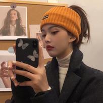 Women's Knitted Wool Headband: Wide Rims, Versatile, Trendy, and Ideal for Daily Wear oranžinė