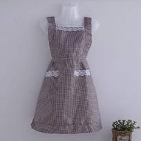 Apron Home Kitchen Anti-fouling Wear-resistant Canvas Waist, Work Clothes Dressy Cooking Women, Kitchen Apron Polyester double strap princess dress coffee