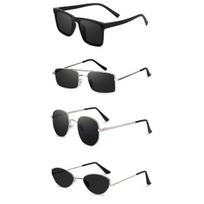 Sheomy MC stan Shades Unisex set of 4 MC stan goggles rectangle sun glasses MC stan shades Retro Vintage Narrow Women::white black glasses