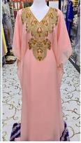 Pink New Stylish Kaftan Maxi Dubai Farasha Dress Fancy Gown Moroccan Long Abaya XS rožinė