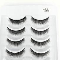 3D False Eyelashes (10 Pairs) - Natural Curl, Soft, Multi-Layered