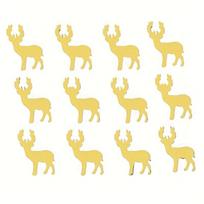 1Set/12pcs Christmas DIY mirror acrylic wall sticker, three-dimensional removable wall sticker, Christmas bedroom living room decorative wall sticker B beige