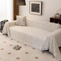 Pūkuotas Kreminio Stiliaus Sofos Rankšluostis Su Kutais Sunkus Šiltas Antklodė Keturis Sezonus Sofa Dangalas Universalus Daugkartinio Naudojimo 180x90cm šviesiai pilka spalva