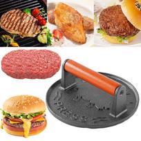 Heavy Duty Cast Iron Burger Press with Wooden Handle 7.09 Inch Ideal for Grilling and Cooking Delicious Burgers at Home Poland
