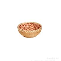 Bamboo Basket Hand-woven Basket Storage Basket Fruit Basket Home Decorative Basket Ornaments Kitchen Storage Basket 18*7cm