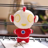 Cute Cartoon Ultraman Tiga Pendant Small Mini Doll Pendant School Bag Hanging Decoration Keychain Children 12 cm. red
