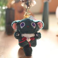 New Cartoon Fox Cat Plush Keychain Toy Doll Fox Cat Genshin Impact Peripheral Doll Pendant 12 cm. black