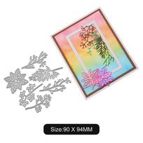 Gėlės Lapai Šakos Rėmelis Metalinis Sidabrinis Trafaretas Įspaudimas Pjaustymo Formelės „Pasidaryk pats“ Scrapbooking Popieriaus Albumo Kortelių Gamybai sidabras
