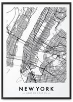 Plakat Nowy Jork plan miasta mapa w czarnej ramie 21x30 cm