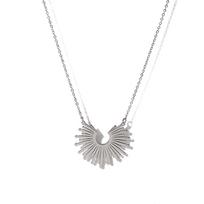 Wind Simple Sunflower Titanium Steel Women'S Choker Necklace Radial Pattern Stainless Steel Necklace 18K furnace real gold