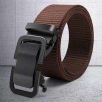 Men's Toothless Automatic Buckle Nylon Canvas Belt with Metal Clasp 120 cm kava