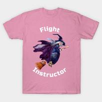 T Shirt Women Witch Flight Instructor Harajuku Print Kawaii Tshirt Summer Short Sleeve Female T-Shirt Top Tee S rožinė
