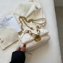 Simple red checkered small square bag high-end feminine texture new popular chain crossbody bag