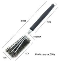 Triple-Head Stainless Steel BBQ Grill and Oven Cleaning Brush black