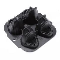 Ryklys Ledo Kubelių Forma 3D Silikoninės Ryklio Ledo Formelės Naujoviška Ryklio Formos Forma Viskiui Kokteiliams Sultims Vakarėliui Šokolado Gamybai juoda