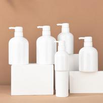 Mumi Didelės talpos PET buteliukas losjonui, dušo želė, šampūnui, rankų dezinfekavimo priemonei. 300ML; White (White Pump); PET