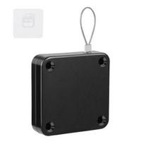 Automatinis durų uždarymas su 1,2 M plienine viela reguliuojamu perforatoriumi, tvirtinamu prie sienos miegamojo vonios kambario dušo užuolaidos slankiojančio ekrano durų atidarytuvo uždarymo įtaisas A juoda