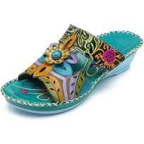 Madingi moteriški batai įsispiriami su platforma Moteriškos šlepetės Vasaros Etninis Retro Stiliaus Moteriškos basutės Zapatillas De Mujer 42 oranžinė