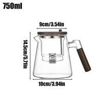 Enchanti Tea Pot Press Filter Teapot With Strainer 750ml Teapot With Wooden Handle Glass Teapot For Tea Water Separation skaidri