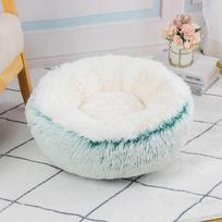 Winter Plush Two-color Doghouse Round Cat Nest Sleeping Comfort Pet Nest Plush Non-slip Nest 40cm