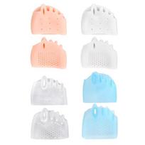 4 poros silikoninių pirštų skirtuvų moterims Minkšti pirštų skirtuvai persidengiantiems pirštams Pėdos korektorius persidengiančių pirštų tiesintuvas white