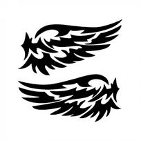 „Angel Wings“ modelio lauko šviesą atspindintis automobilio motociklo kėbulas / buferis / gaubtas / lango lipdukai / įbrėžiamas lipdukas juoda
