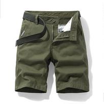 Men's Summer Casual Multi-Pocket 5-Point Shorts for Middle-Aged and Elderly - Large Size Waist 2'2" - Size 29 chaki