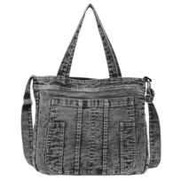 Didelės talpos nešiojama džinsinė rankinė per petį moterims, korėjietiška vasaros kolekcija, kasdienė mada, rankinė per petį, crossbody rankinė gray