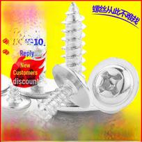Nickel-Plated Cross Round Head Self-Tapping Screw with Washer, Pan Head, Meson, Sizes M2/M3/M5 M1.2*3*3.5 (1000 pcs)