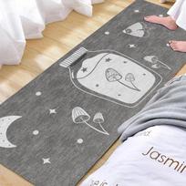 Cartoon Bedroom Carpet: Floor Mat or Bedside Blanket for Children's Room or Living Space 60x160 cm gray