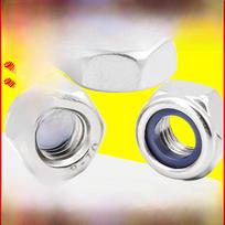 Galvanized 304 Stainless Steel Nylon Self-Locking Anti-Slip Nut M2/M3/M4/M5/M6 M3 (Galvanized Carbon Steel)