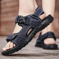 Vasaros vyriški laisvalaikio Velcro sandalai Lauko kvėpuojantys lengvi madingi universalūs paplūdimio batai Vyriški batai 39EU/CN40 mėlyna