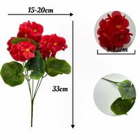 Artificial Floral Shrubs, Plastic Red Floral Flowers, Full of Silk Plant Bundles, Used for Home Gardens, Weddings, Indoor and Outdoor Decoration 1PCS raudona
