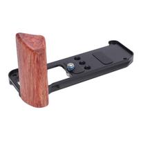 Camera L Bracket for X M5 Aluminum Alloy L Shape Quick Release Plate with Wood Grip 14 Inch brown