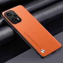 Luxury PU Leather Case For Xiaomi Poco F5 Pro Cover Silicone Full Camera Protection Phone Case For Redmi Note 12 Turbo Coque For Poco F5 oranžinė