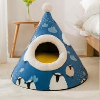 Autumn and Winter Dog Elk Tent Yurt Kennel Warm Thickened Closed Cat Litter Pet Litter S