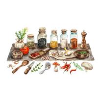 Colorful Kitchen Kitchenware Utensil Shelf Wall Stickers, Sacinora Spice Jar įvairiaspalvis
