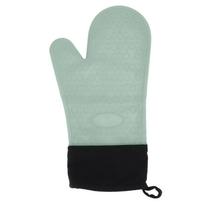 Silicone Oven Mitts Non Slip Kitchen Baking Gloves High Temperature Resistant 2 Fingers Long Green žalia