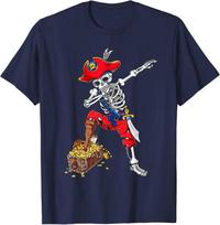 Dabbing Pirate Skeleton Dab Kids Halloween Costume Gift T-Shirt S smėlis