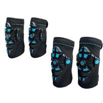 Children Elbow Knee Pads Guards Portable Lightweight Protective Gear Set for Skateboarding Biking M_Black and Blue black