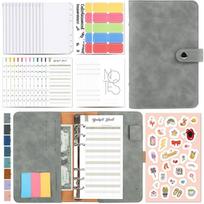 Biudžeto planavimo priemonė palaidų lapų retro odinių užrašų knygelių rinkinys Biudžeto segtuvai Pinigų vokai Mėnesio planavimo priemonė light grey gray