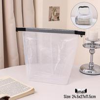 High-Capacity Waterproof Portable Toiletry Bag with Snap Closure