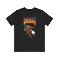 230 Gsm 100% Cotton Doom Pc Snes Retro Style Cover Art Logo Unisex Jersey Short Sleeve Tee XXS juoda